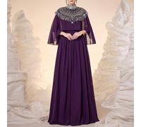 Robe de soirée élégante à col montant pailletée Mgiacy-Classy, étole à col perlé brodée, en mousseline de soie, convient pour un dîner de gala, une robe de fête, une robe de témoin de mariage L,M,S,XL