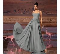 Robe de soirée élégante en mousseline de soie grise à drapé sans manches, convenant à toutes les occasions formelles, galas, invités de mariage, festivals de musique, fêtes de vacances, danses de remi