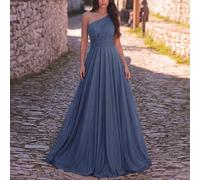 Robe de soirée élégante en tricot à une épaule, avec un design plissé à la mode, convenant pour demoiselle d'honneur ou occasions formelles comme un mariage L,M,S,XL,XSTissu tricoté