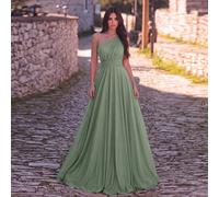 Robe de soirée élégante en tricot à une épaule, design plissé long et à la mode, convient pour demoiselle d'honneur ou occasions formelles comme un mariage L,M,S,XL,XSUnicoloreTissu tricoté