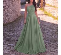 Robe de soirée élégante en tricot à une épaule, design plissé long et à la mode, convient pour demoiselle d'honneur ou occasions formelles comme un mariage L,M,S,XL,XSTissu tricoté