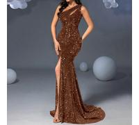Robe de soirée élégante et glamour pour femme avec une épaule et des sequins - Parfaite pour les tapis rouges, les mariages de luxe, les mariages et les événements de soirée formels, les dîners romant