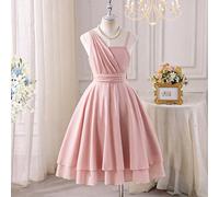 Robe de soirée élégante rose sans manches en mousseline ajustée pour filles, convient pour les soirées, les banquets, Noël, Halloween, les mariages en tant que demoiselle d'honneur, les bals de promo,