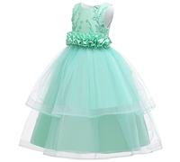 Robe de Soiree Enfant Fille Robes Bapteme de Communion d'anniversaire du Soir Communion Anniversaire Fête Robe de Mariée Dress Princesse Filles Chic et Elegant Ensemble De Vêtements 5-13 ans
