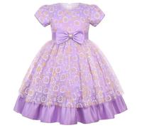 Robe de Soirée Enfant Manches Courtes Bowknot Robes pour Filles Printemps Dress Danse Fête Robes Anniversaire Formel fête Mariage Baptême Demoiselle d'honneur Communion Robe de Princesse