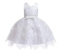 Robe de Soirée Enfant sans Manches - Robes de Princesse en Tulle - Robe Petite Fille Anniversaire Mariage - Robes Princesse Filles pour La Fête Anniversaire Mariage - Dress de Fête pour 1-4 Ans