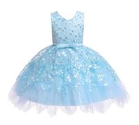 Robe de Soirée Enfant sans Manches - Robes de Princesse en Tulle - Robe Petite Fille Anniversaire Mariage - Robes Princesse Filles pour La Fête Anniversaire Mariage - Dress de Fête pour 1-4 Ans