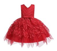 Robe de Soirée Enfant sans Manches - Robes de Princesse en Tulle - Robe Petite Fille Anniversaire Mariage - Robes Princesse Filles pour La Fête Anniversaire Mariage - Dress de Fête pour 1-4 Ans