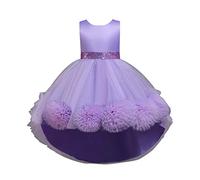 Robe de Soirée Enfant sans Manches - Robes de Princesse en Tulle - Robe Petite Fille Anniversaire Mariage - Robes Princesse Filles pour La Fête Anniversaire Mariage - Dress de Fête pour 3-10 Ans