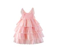 Robe de Soirée Enfant sans Manches - Robes de Princesse en Tulle - Robe Petite Fille Anniversaire Mariage - Robes Princesse Filles pour La Fête Anniversaire Mariage - Dress de Fête pour 1-7 Ans