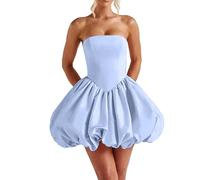 Robe De Soirée Femme Bustier sans Bretelles Mini Courte À Jupe Taille