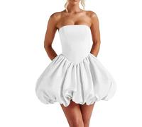 Robe De Soirée Femme Bustier sans Bretelles Mini Courte À Jupe Taille