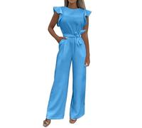 Robe De Soiree Femme Combinaison Mariage Tailleur Pantalon Chic Ensemble Et Elegant Grande Taille Tenues Élégante Vetement Jumpsuit Fourreau Salopette Pour Ete Soirée Tenue Invité,Bleu,XL