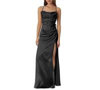 Robe De Soiree Femme Fente Longue Dos Nu Ceremonie Sexy sans Manches Couleur Pure Dress Chic Et éLeéGant Coupe AjustéE Classique Licou Dos Robes pour De FêTe Bal Mariage