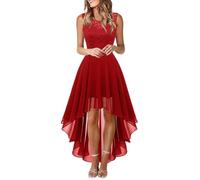Robe De Soiree Femme sans Manches Ceremonie Dentelle Ourlet IrréGulier Robes Chic Et Elegant Pas Cher Taille Haute Grande Taille Mariage Invité Princesse De Promo Anniversaire Dress