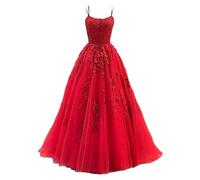 Robe De Soiree Femme sans Manches- Robe Dentelle Longue à Bretelles Spaghetti Couleur Unie Chic Et Élégants Coupe Fluide Classiques Confortable Basique Dress pour Party Cocktail