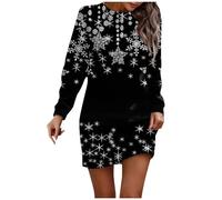Robe De Soiree Femme Sexy Tenue De Fete Femme Robe Jour De L an Noël Santa Claus Grande Taille Col Rond Robe Automne Robe Femme Hiver Mes Commandes 2#Noir L