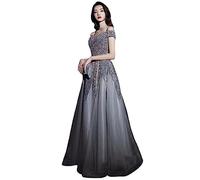 Robe de soirée Femme Une épaule Paillettes Maille élégante Robe de tempérament Jupe Longue dîner Robe Sexy (Color : Silver, Size : M)