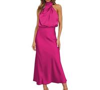 Robe De Soiree, Femmes Dames sans Manches élégant élégant Robe de soirée en Satin Robes de Princesse à la Mode et sophistiquées