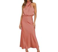 Robe De Soiree, Femmes Dames sans Manches élégant élégant Robe de soirée en Satin Robes de Princesse à la Mode et sophistiquées