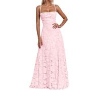 Robe de Soirée Longue Femme Élégante Jacquard Corset Robe de Demoiselle d'honneur en Dentelle Florale Sexy Robes Moulante Dos Nu pour Soirée Cocktail Party