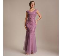 Robe de soirée longue formelle pour femmes, été et début d'automne, patchwork de paillettes et de maille, épaules dénudées, manches courtes, robe de soirée élégante vintage pour mariage d'automne L,M,