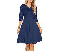 Robe de soirée Longue,Robe Robe Manches Robe Courte Élégante Fête Florale Femmes Cocktail O Cou Banquet Dentelle Robe Femme Vêtements Grandes Tailles Femmes Robe de Soiree Femme Grande Taille