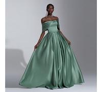 Robe de soirée maxi drapée élégante et de luxe aux épaules dénudées, convenant pour un mariage, enterrement de vie de jeune fille, vacances, événements de bal (très ornementée), cérémonie, tenue de so