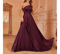 Robe de soirée maxi élégante à une épaule pour femme, taille ajustée et jupe fluide. Parfaite pour le tapis rouge, les galas, les mariages et les fêtes de luxe, les réceptions de mariage, les bals mas