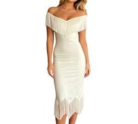 Robe De Soirée pour Femme Forte Plissée Patineuse Beige Pin Kaki Cintrée Espagnole Basket Plumetis Out Tissu Jupette Vêtements Transparent Bottes Diamant Islam 80 Trop