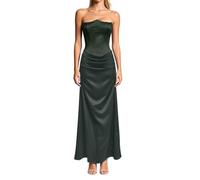 Robe De Soirée, Robe Bustier élégante Moulante de soirée, Robe Longue Bustier sans Bretelles avec détails froncés
