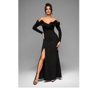 Robe de Soirée - Rosalie - Manches Longues - Ombre - Femme - Noir M