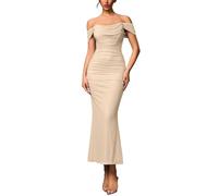 Robe De SoiréE SirèNe Femme Robe Moulante Longue - VêTements De SoiréE Grande Taille éLéGante en Maille ArêTe De Poisson avec Volants Et Dos AjustéE pour Occasions SpéCiales