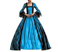 Robe de soirée Victorienne Médiévale pour Femme Robe Gothique Robes de Soirée Cocktail Elegante Lolita Party Swinging Robes de Soirées avec Jupon