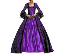 Robe de soirée Victorienne Médiévale pour Femme Robe Gothique Robes de Soirée Cocktail Elegante Lolita Party Swinging Robes de Soirées avec Jupon