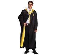 Robe de sorcier Harry Potter pour adultes, maison de Poudlard, thème du monde de la magie accessoire de déguisement de qualité cinéma, noir/jaune, Adult XXL (50-52)