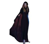 Robe de sorcière noire pour femme adulte Halloween fantôme mariée déguisement diable pour vampire cape à capuche gants tenues ensemble rôle pour jeu Mascarade Dark Costume Matrices de découpe Mots