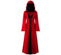 Robe de sorcière vintage pour Halloween, robe à capuche, costume d'Halloween pour femme, costume médiéval de la Renaissance, corset pour femme, robes vintage victoriennes de la Renaissance pour
