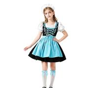 Robe de soubrette allemande bavaroise à manches courtes | Robe de bière 4 pièces pour Halloween, Pâques, bal masqué, fête de Noël, mariage