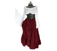 Robe de style gothique Renaissance pour femme, parfaite pour les événements de danse vintage et plus encore (XL vin rouge)