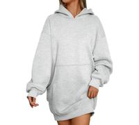 Robe de survêtement pour femme, sweat-shirt long et long à capuche, robe à capuche, pull doux et confortable, sweat à capuche surdimensionné, robe de sport tunique, veste de survêtement de haute