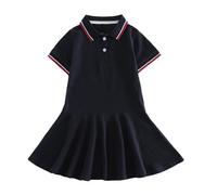 Robe de Tennis sans Manches pour Enfant Fille Robe Plissée de Sport Golf Badminton Volleyball Sportwear 6-14 Ans