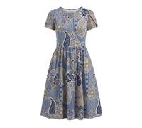 Robe décontractée à fleurs 2026 - Robe d'été trapèze douce et confortable avec manches courtes et poches latérales, multicolore, XXL