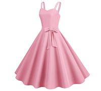 Robe décontractée sans manches pour femme des années 1950, robe de soirée, bal de fin d'année, robes pour femmes, rose, L