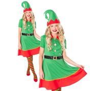 Robe D'Elfe Pour Adultes, Aide De Noël Pour Femmes, Costume De Noël Fantaisie