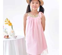 Robe Demoiselle D'honneur Col Fleuri Alizee Rose Poudré Jaune Fleuri 11/12A
