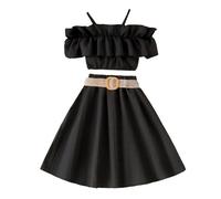 Robe Demoiselle D'Honneur Fille - Tenue De CéRéMonie Mariage Chaussure CéRéMonie+Enfant De SoiréE Chic Et Glamour Paillette Bebe PremièRe Communion Deguisement Filles Blanche