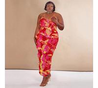 Robe d'été à bretelles avec volants tie-dye Attention : en raison du processus de teinture particulier, chaque vêtement est unique0XL,1XL,2XL,3XL,4XL,5XLImprimés aléatoiresTissu tricoté