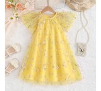 Robe d'été à fleurs pour jeunes filles, pour la fête des mères, robe de princesse brodée, poupée, cadeau d'anniversaire, fête, vacances, robe d'été, jupe dopamine pour la journée des enfants mexicains