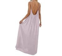 Robe d'été ample pour femme - Dos nu - Tendance - Pour l'été, le printemps, le cocktail, la plage, les sorties, les retrouvailles à la maison 2026 - Élégante et mignonne - Sexy - Boîte de nuit, violet
